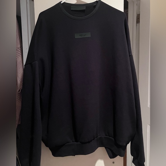 Essentials Men's Black Crewneck Sweater